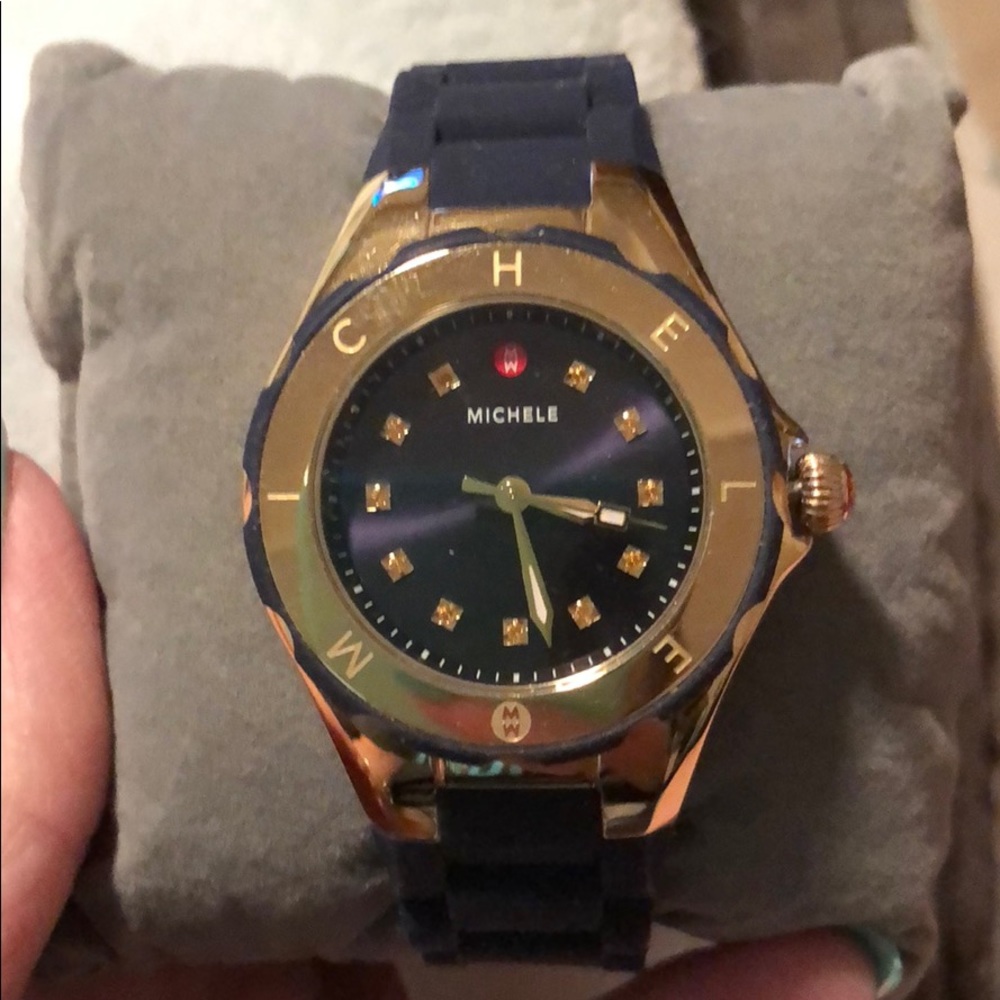 Michele Navy Jelly Watch